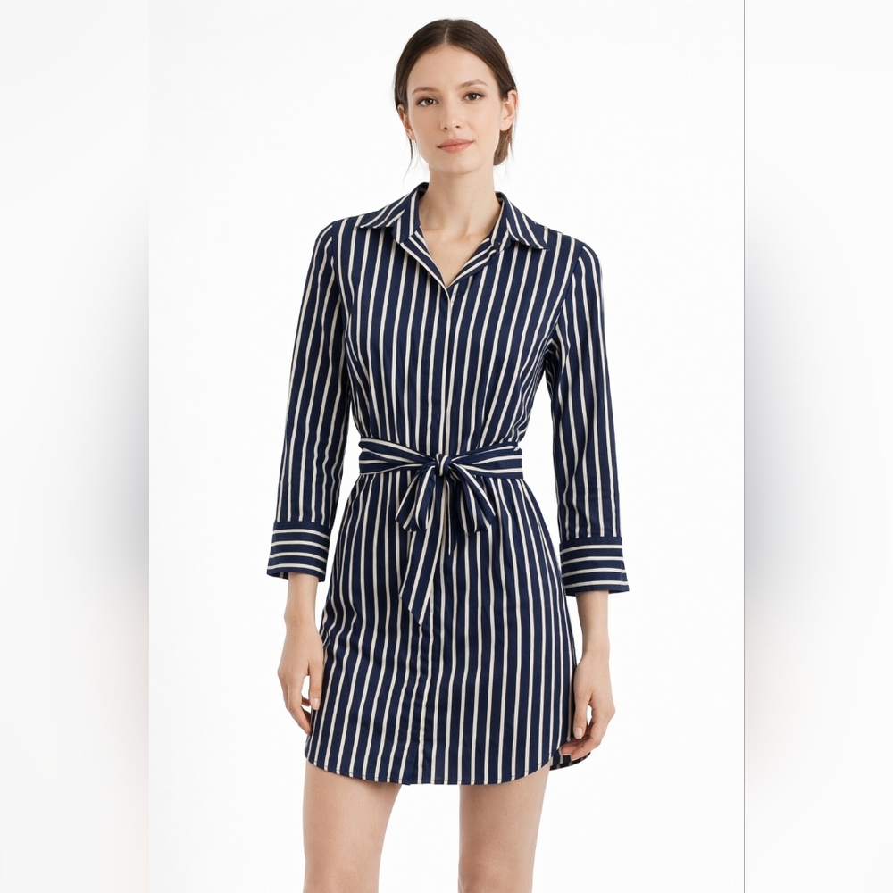 Le Château Navy and White Striped Dress XS